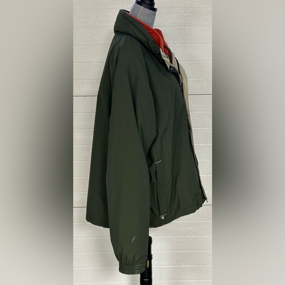 L L Bean Olive Green detachable fleece lined Men’s jacket 0BCY9 Sz 2XL - Picture 4 of 14